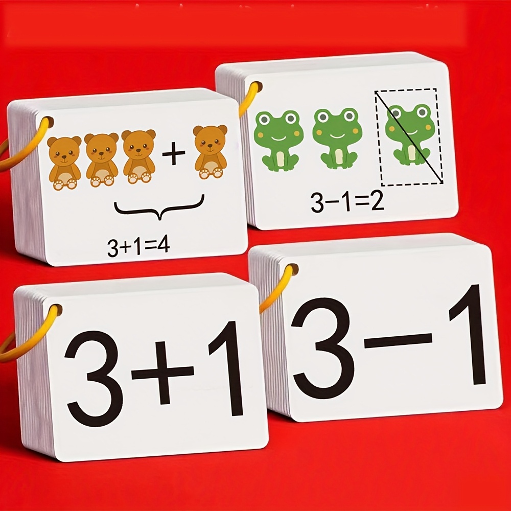 Educational Flash Card - 덧셈과 뺄셈 문제가 포함된 카드 132장,