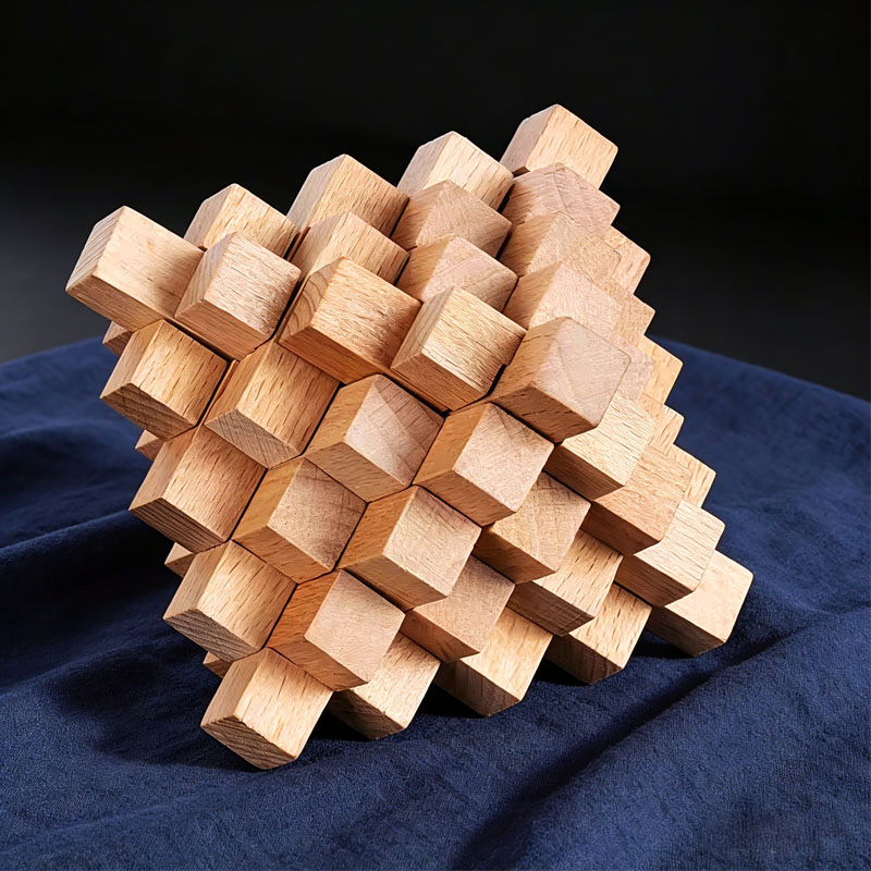 Wooden Puzzle Kids - 어려운 루반 자물쇠 파인애플 모양 나무