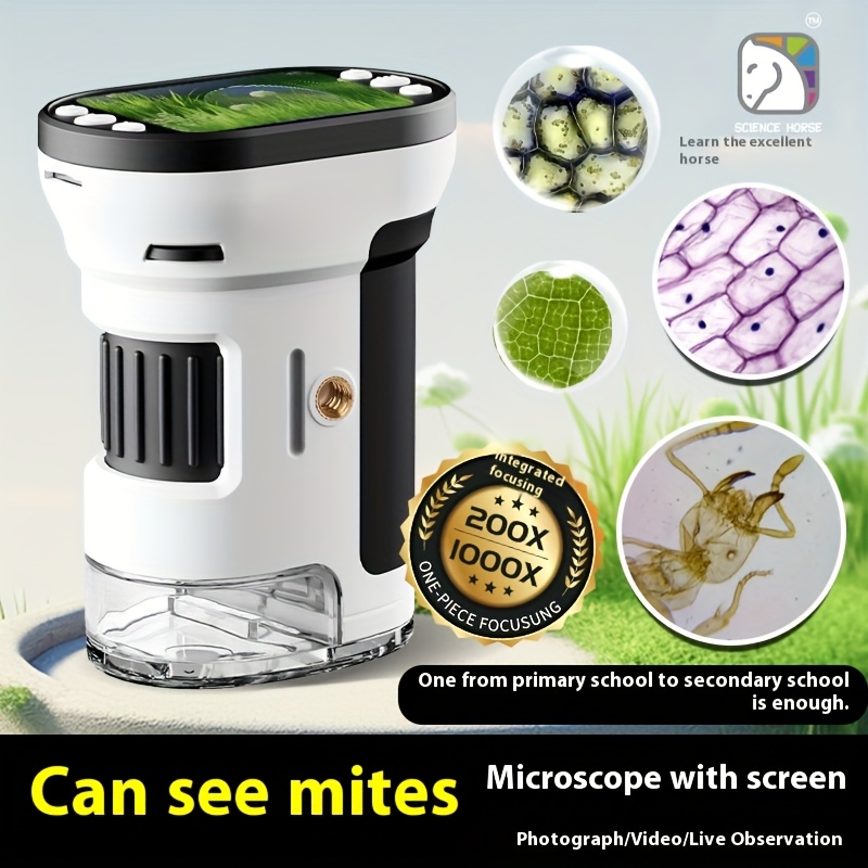 Microscope Kids Science - 어린이 현미경 생물학 키트 1000x 돋보기