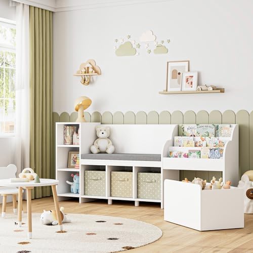 Kids Toys Big W - 67인치 W형 어린이 독서 공간(장난감 보관함
