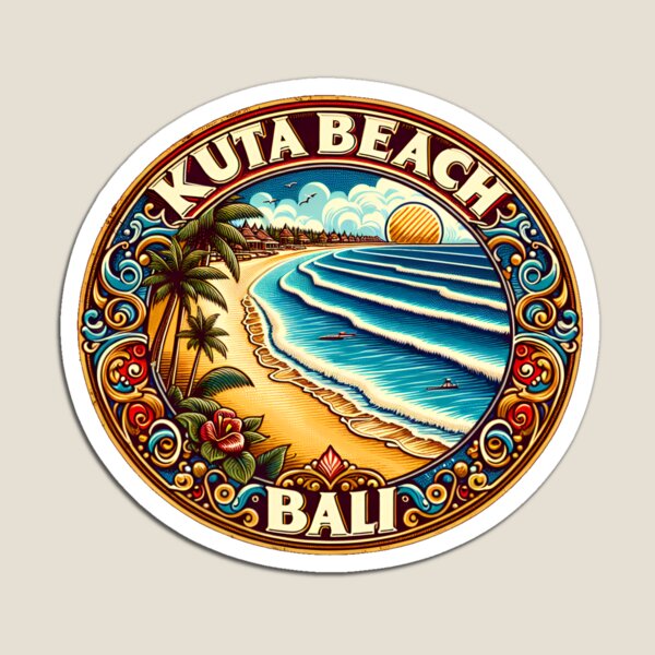 Kids Toys Bali - Kuta Beach 발리 레트로 자석 스티커