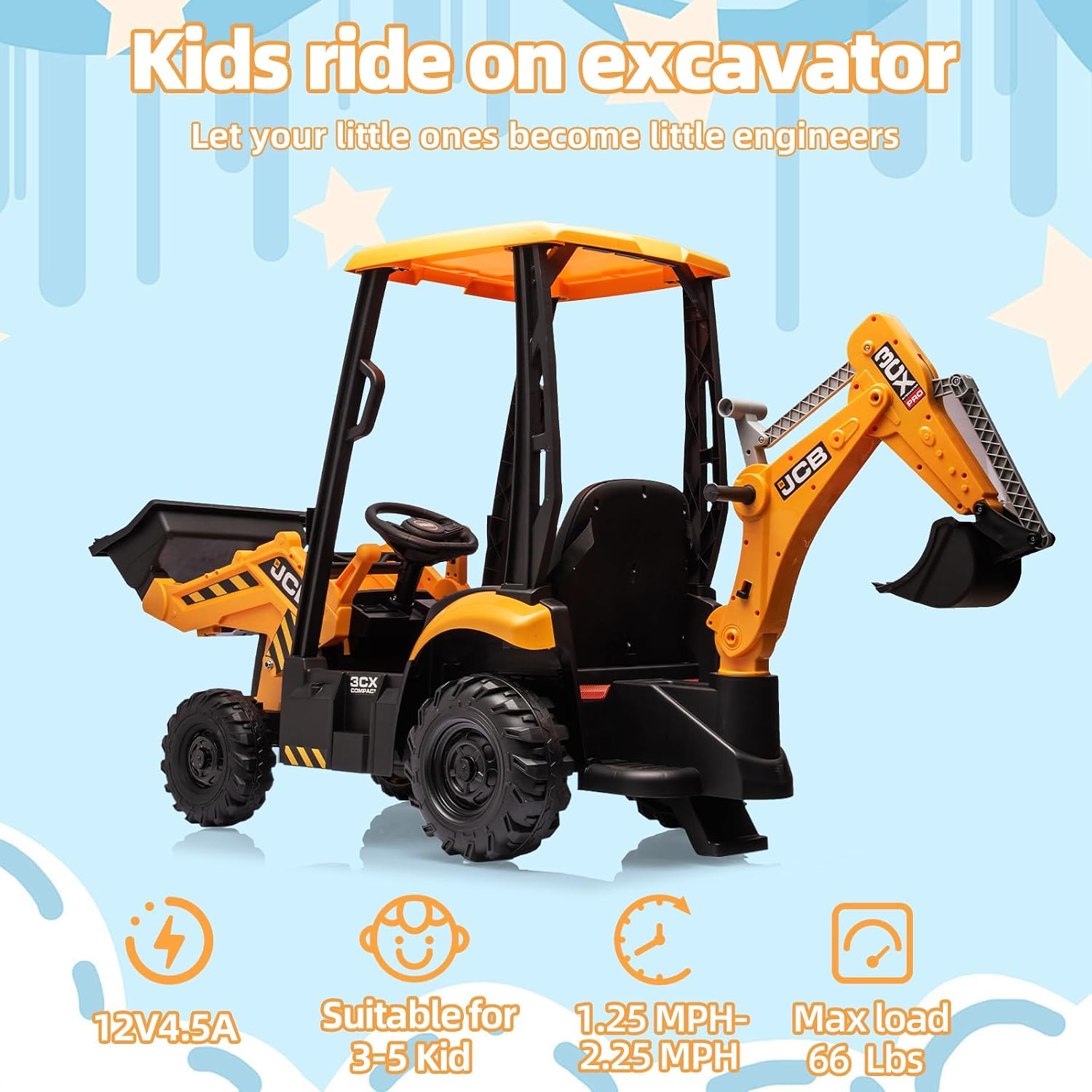 공식 라이선스를 받은 JCB 12V 어린이용 전동 굴착 - Kids Toys Jcb 리뷰 및 가격