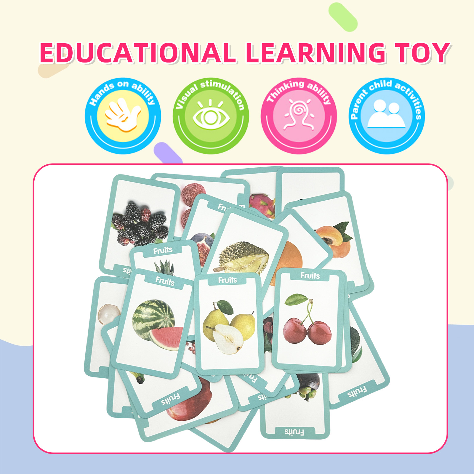 1-3세 유아를 위한 몬테소리 학습 카드, 과일, 채소 - Educational Flash Card 리뷰 및 가격