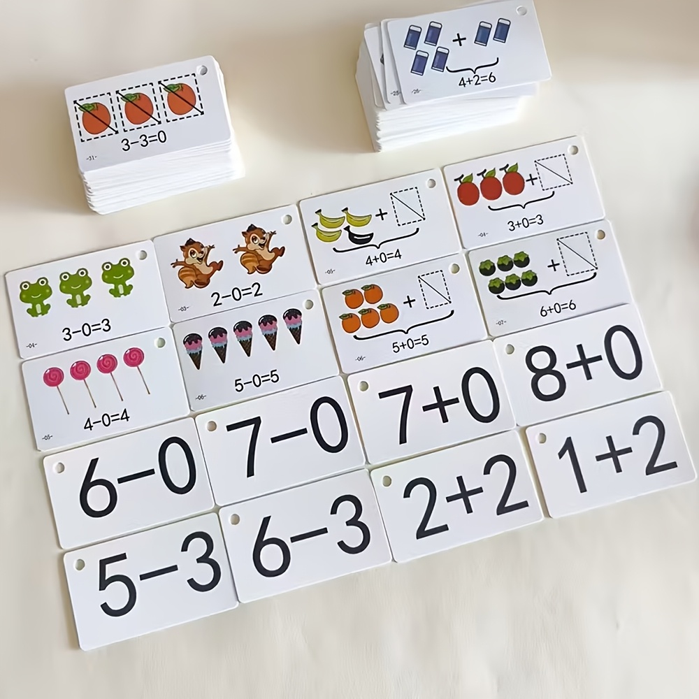 덧셈과 뺄셈 문제가 포함된 카드 132장, 어린 아이들 - Educational Flash Card 리뷰 및 가격