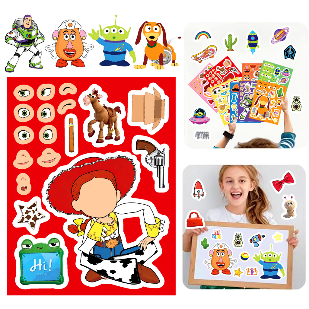 8/16장 얼굴 만들기 만화 장난감 토픽 스티커 DIY - Kids Toys And Games 리뷰 및 가격
