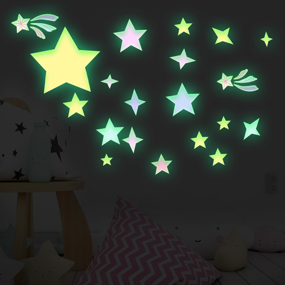 다채로운 별 빛나는 벽 스티커 어린이 방 배경 장식 홈 - Glow In Dark Stars 리뷰 및 가격